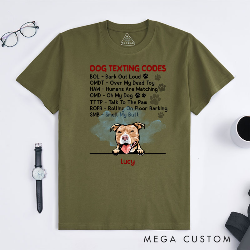 Personalized Dog Lover Dog Texting Codes T-Shirt