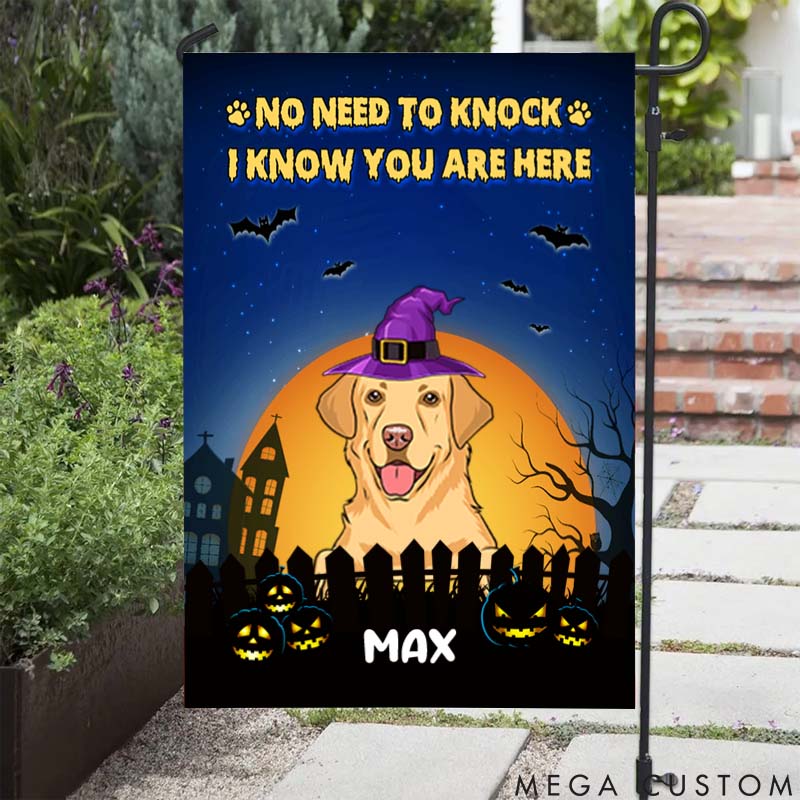 Personalized Dog Lover Dog Witch Garden Flag