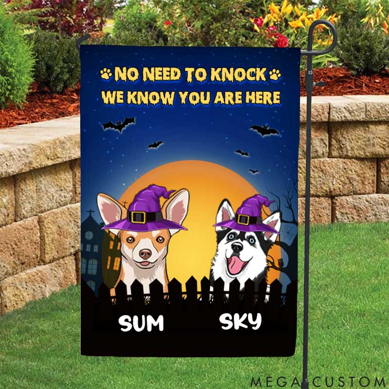 Personalized Dog Lover Dog Witch Garden Flag