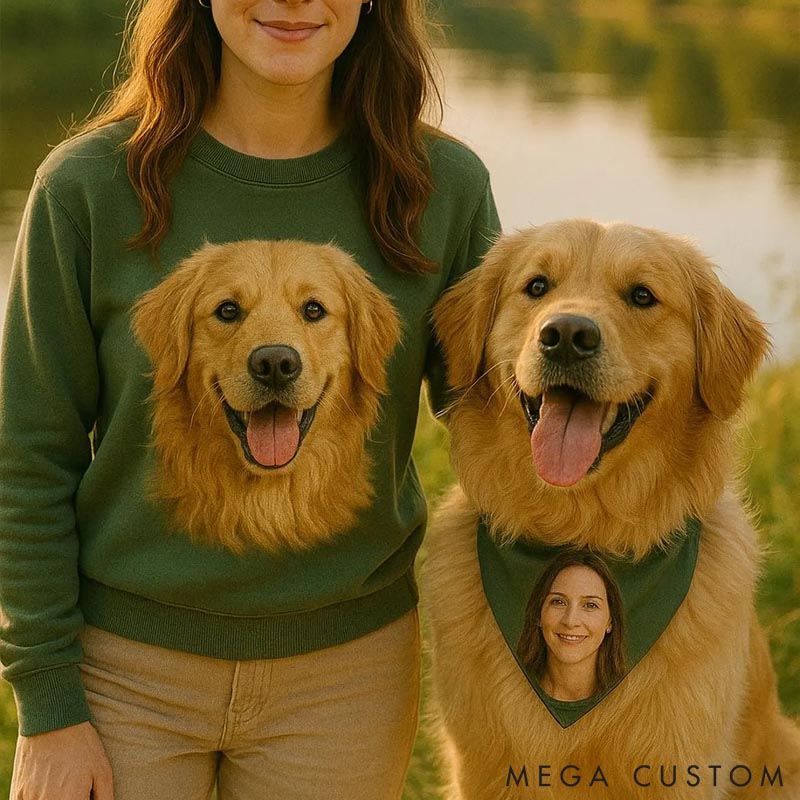 Personalized Dog Lover Dog and Owner Set Mom or Dad Sweatshirt 