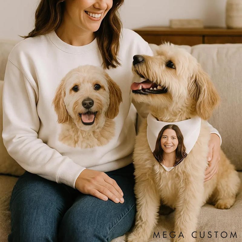 Personalized Dog Lover Dog and Owner Set Mom or Dad Sweatshirt 