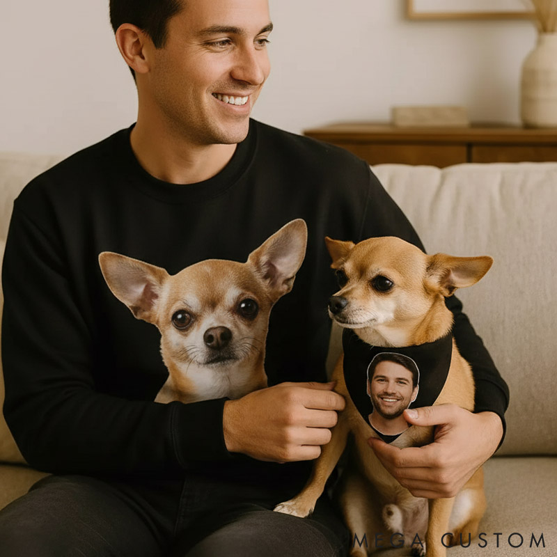 Personalized Dog Lover Dog and Owner Set Mom or Dad Sweatshirt 