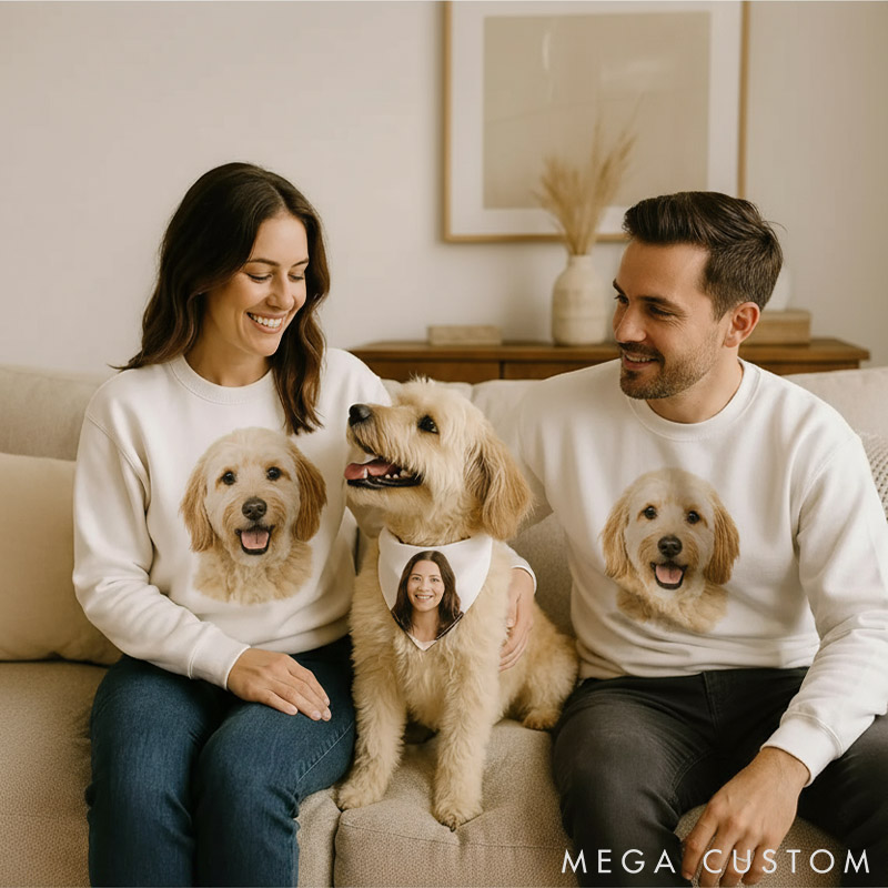 Personalized Dog Lover Dog and Owner Set Mom or Dad Sweatshirt 