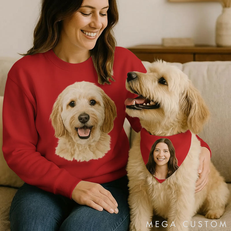 Personalized Dog Lover Dog and Owner Set Mom or Dad Sweatshirt 