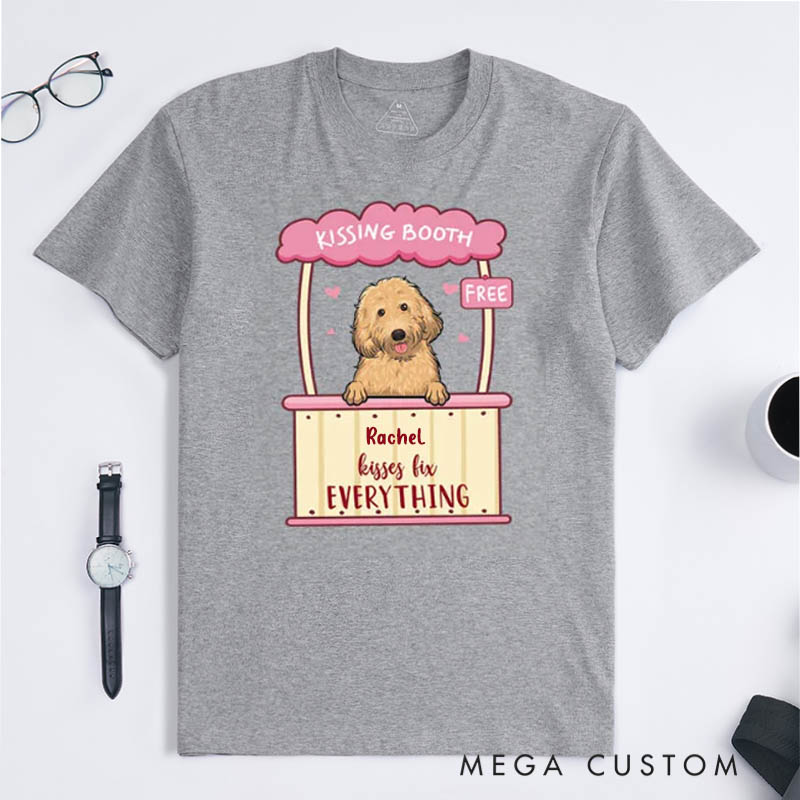 Personalized Dog Lover Dog's Kisses Fix Everything T-Shirt