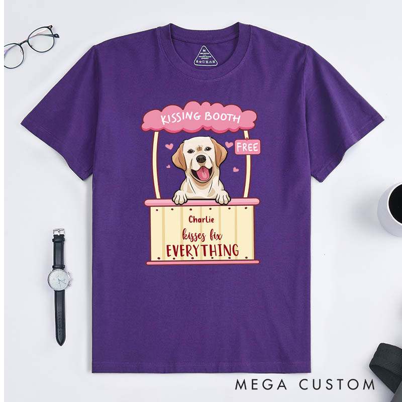 Personalized Dog Lover Dog's Kisses Fix Everything T-Shirt