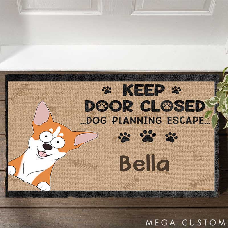 Personalized Dog Lover Don't Let the Dog Out No Matter What He Tells You Doormat
