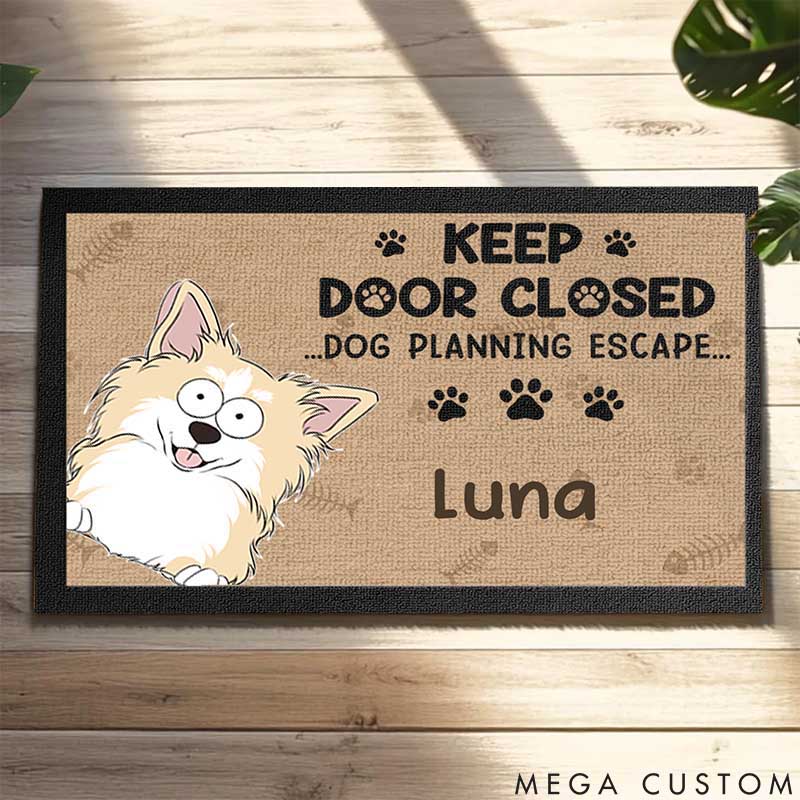 Personalized Dog Lover Don't Let the Dog Out No Matter What He Tells You Doormat