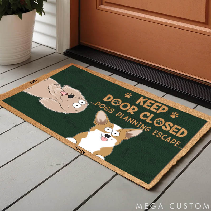 Personalized Dog Lover Don't Let the Dog Out No Matter What He Tells You Doormat