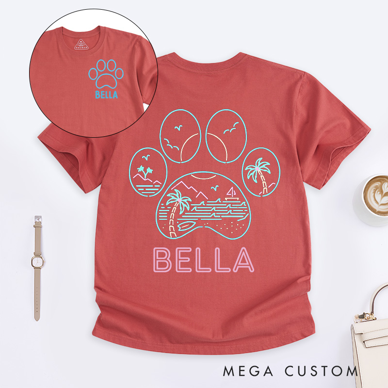 Personalized Pet Lover Neon Beach T-Shirt