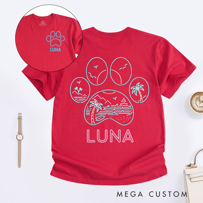 Personalized Pet Lover Neon Beach T-Shirt