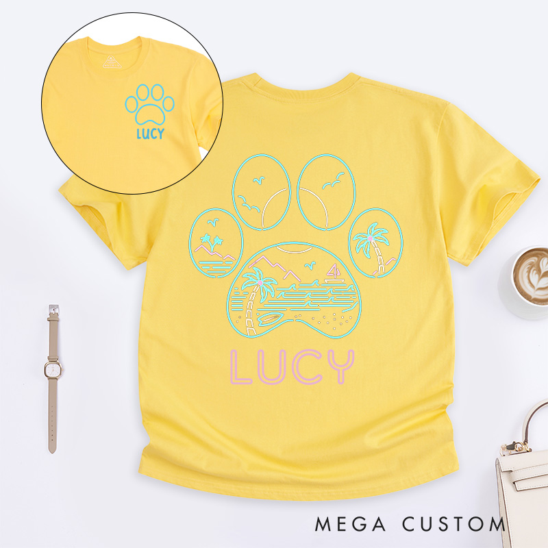 Personalized Pet Lover Neon Beach T-Shirt