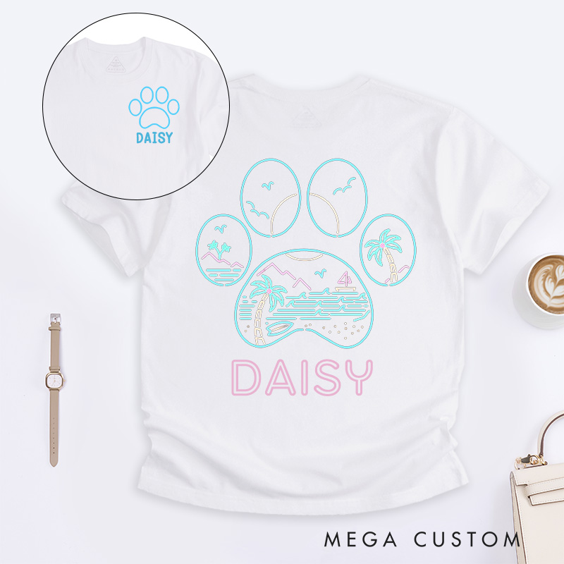 Personalized Pet Lover Neon Beach T-Shirt