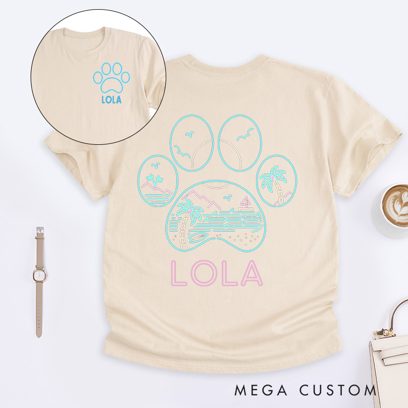 Personalized Pet Lover Neon Beach T-Shirt