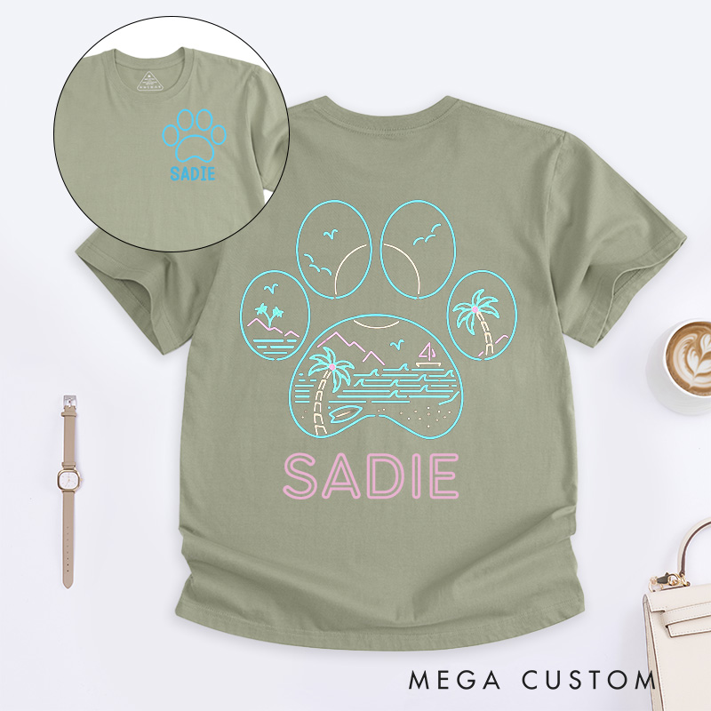 Personalized Pet Lover Neon Beach T-Shirt