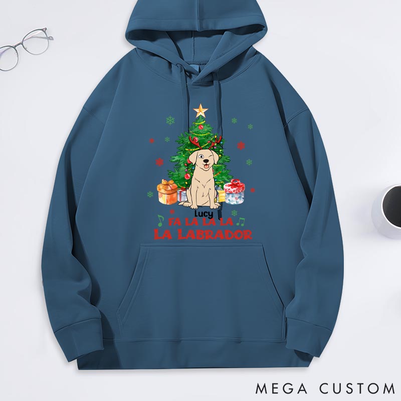 Personalized Dog Lover Fa La La La La Labrador Classic Hoodies