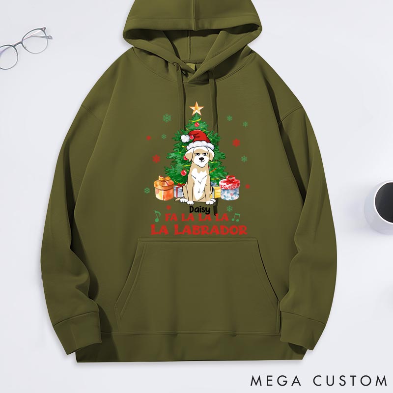 Personalized Dog Lover Fa La La La La Labrador Classic Hoodies
