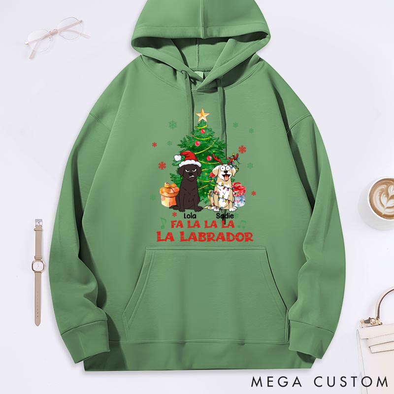 Personalized Dog Lover Fa La La La La Labrador Classic Hoodies