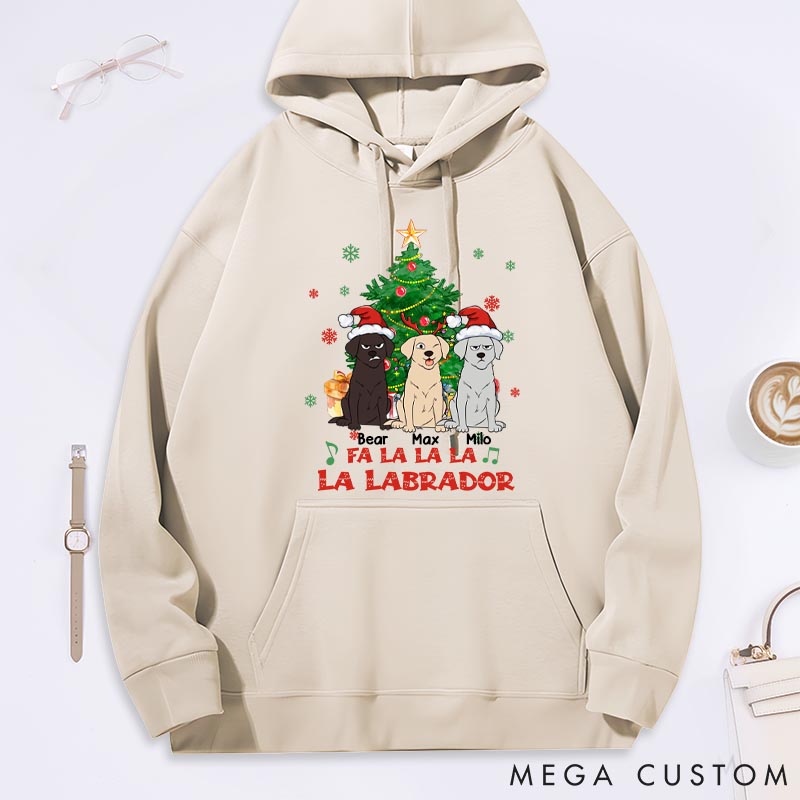 Personalized Dog Lover Fa La La La La Labrador Classic Hoodies
