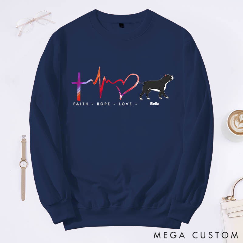 Personalized Dog Lover Faith, Hope and Love Sweatshirts