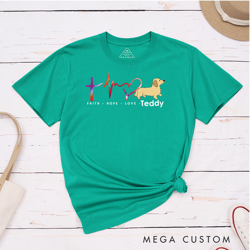 Personalized Dog Lover Faith Hope And Love T-Shirt