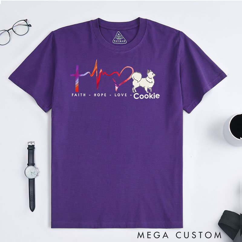 Personalized Dog Lover Faith Hope And Love T-Shirt