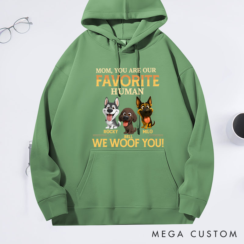 Personalized Dog Lover Favorite Human Dog Mom Hoodies