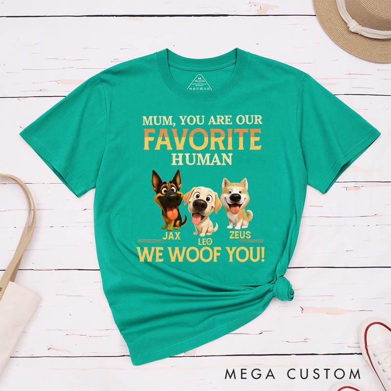Personalized Dog Lover Favorite Human Dog Mom T-Shirt