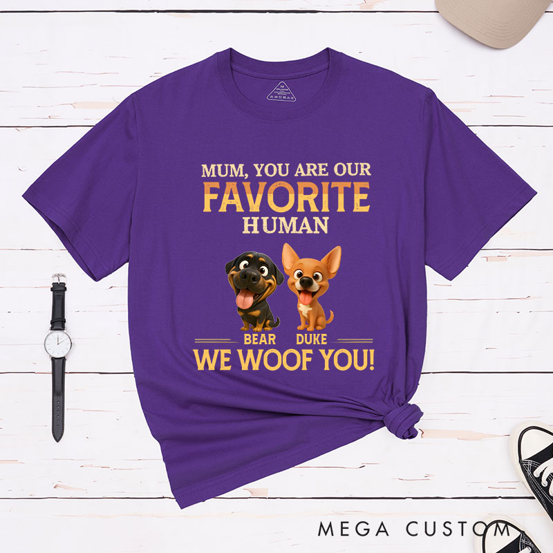 Personalized Dog Lover Favorite Human Dog Mom T-Shirt