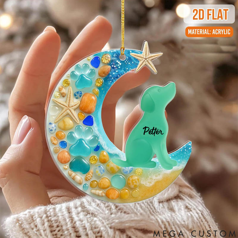 Personalized Dog Lover Flat Sea Christmas Ornament