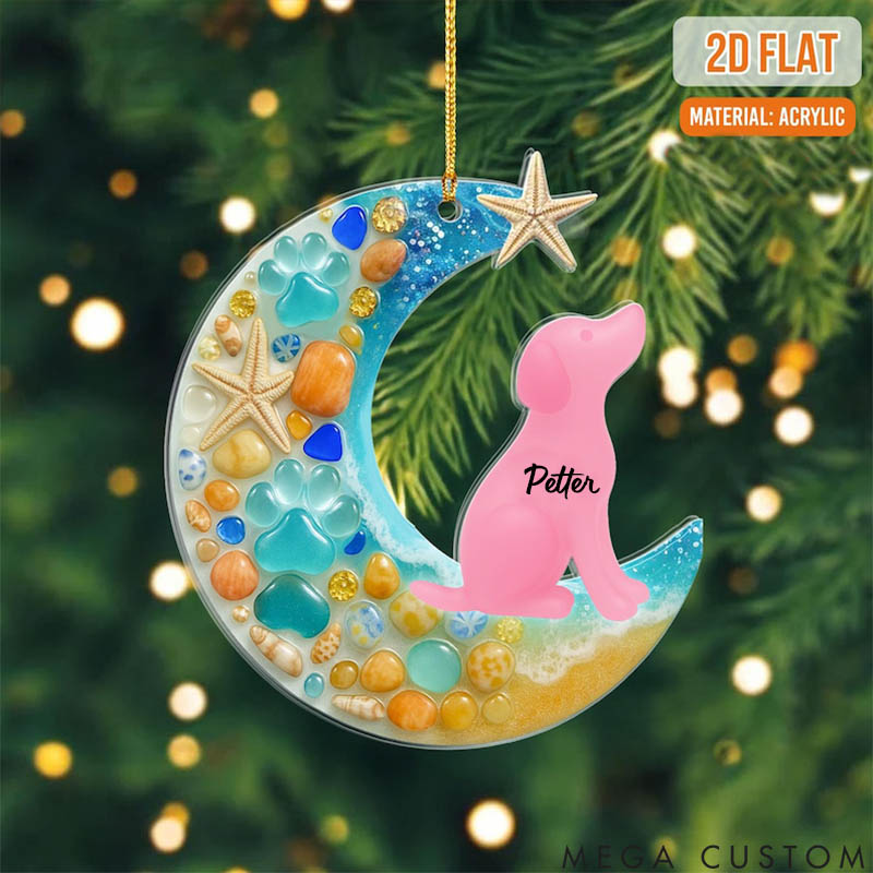 Personalized Dog Lover Flat Sea Christmas Ornament