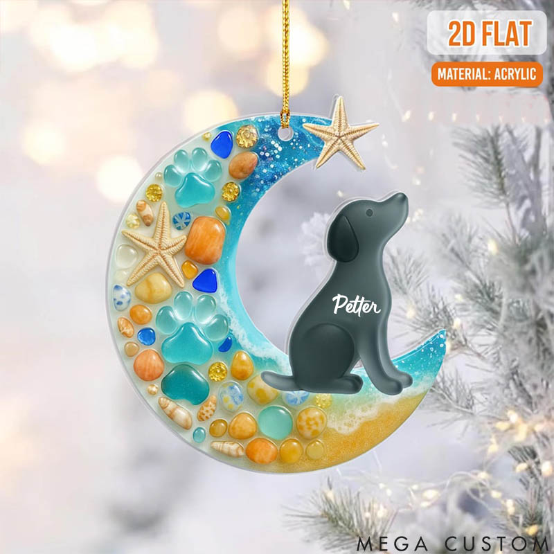 Personalized Dog Lover Flat Sea Christmas Ornament