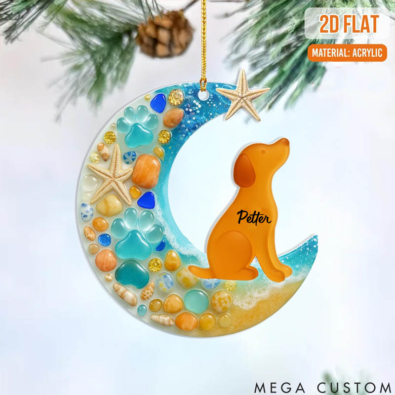 Personalized Dog Lover Flat Sea Christmas Ornament