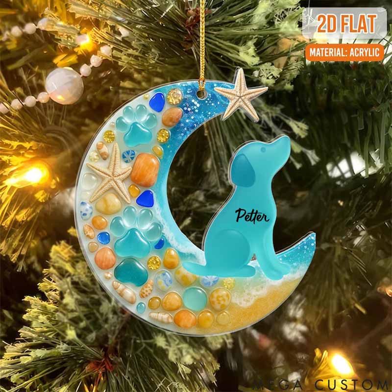 Personalized Dog Lover Flat Sea Christmas Ornament