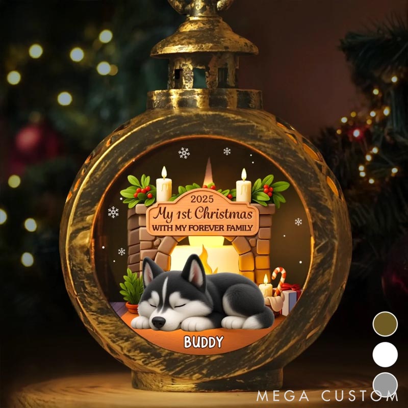 Personalized Dog Lover Forever Love Glows and Tails Wag Lantern Ornament