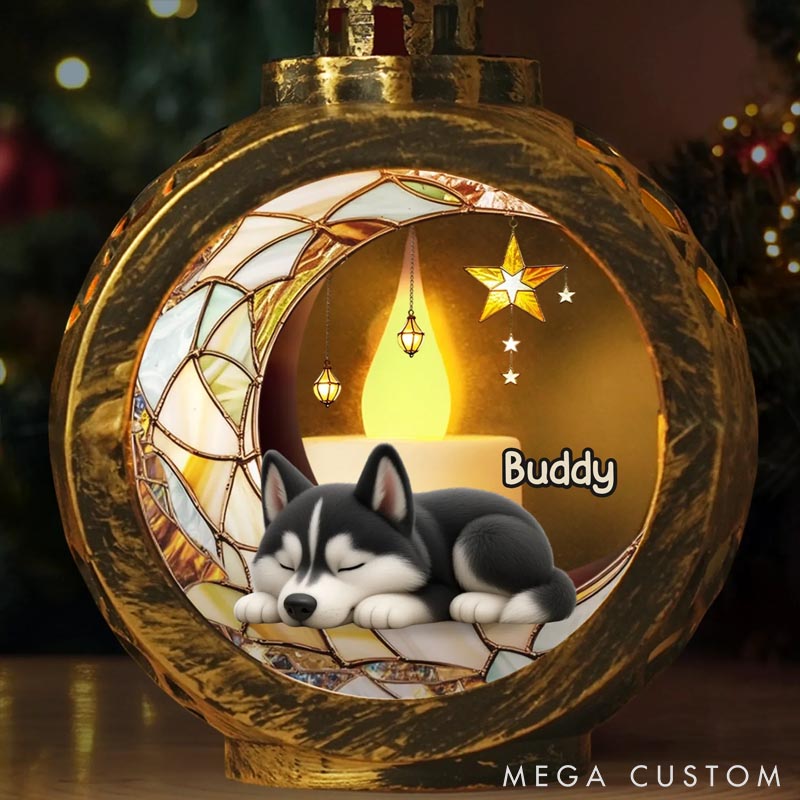 Personalized Dog Lover Forever Love Lives in Gentle Lantern Ornament