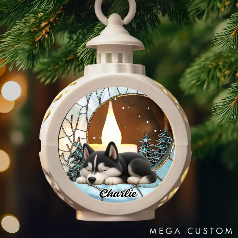Personalized Dog Lover Forever Miss You in every Quiet Moment Lantern Ornament