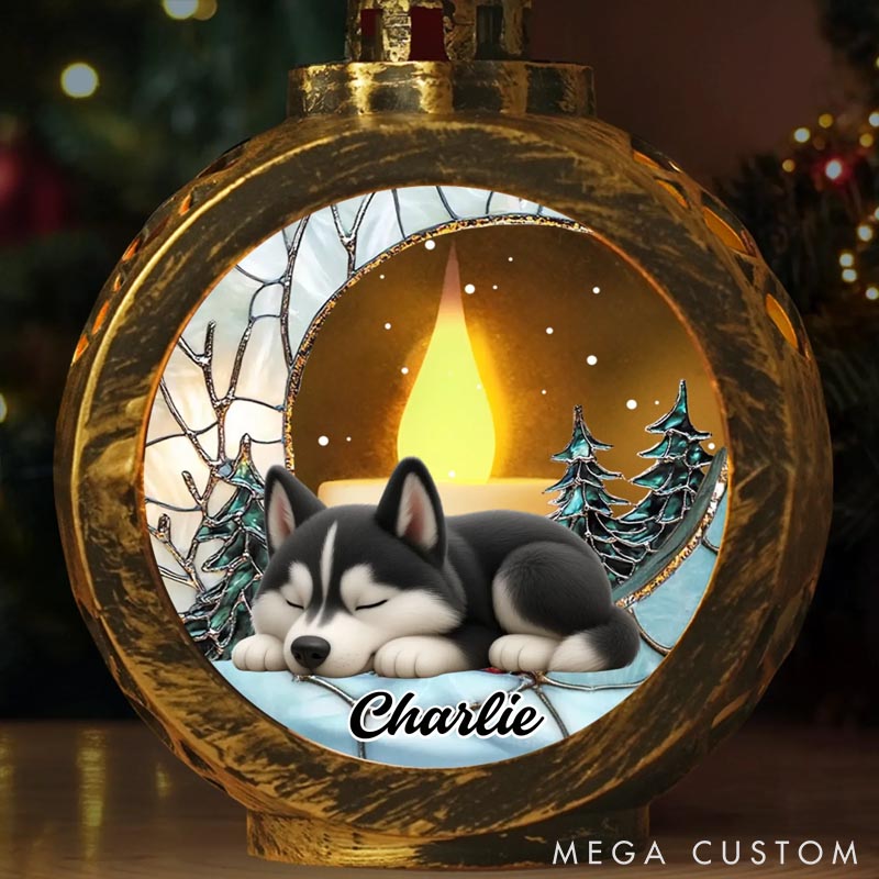 Personalized Dog Lover Forever Miss You in every Quiet Moment Lantern Ornament