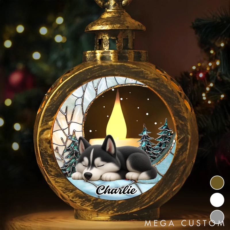 Personalized Dog Lover Forever Miss You in every Quiet Moment Lantern Ornament