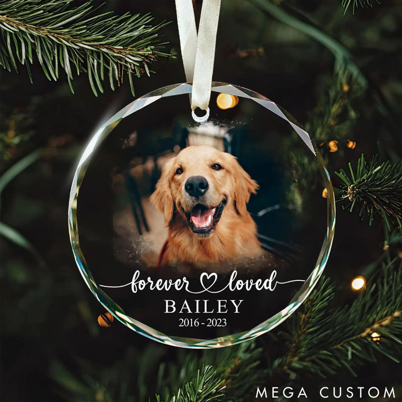 Personalized Dog Lover Forever and Loved Christmas Ornament