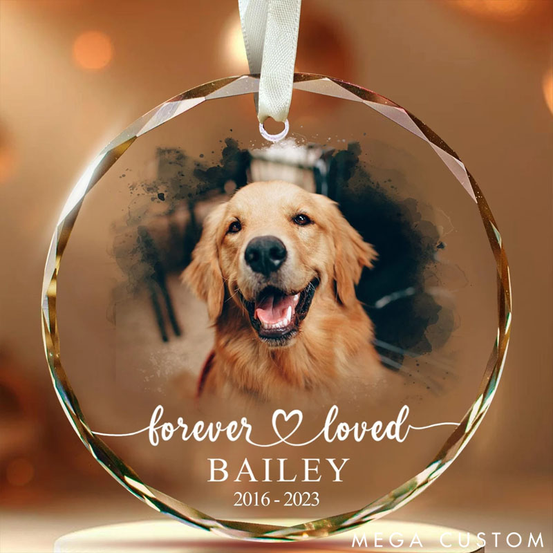 Personalized Dog Lover Forever and Loved Christmas Ornament