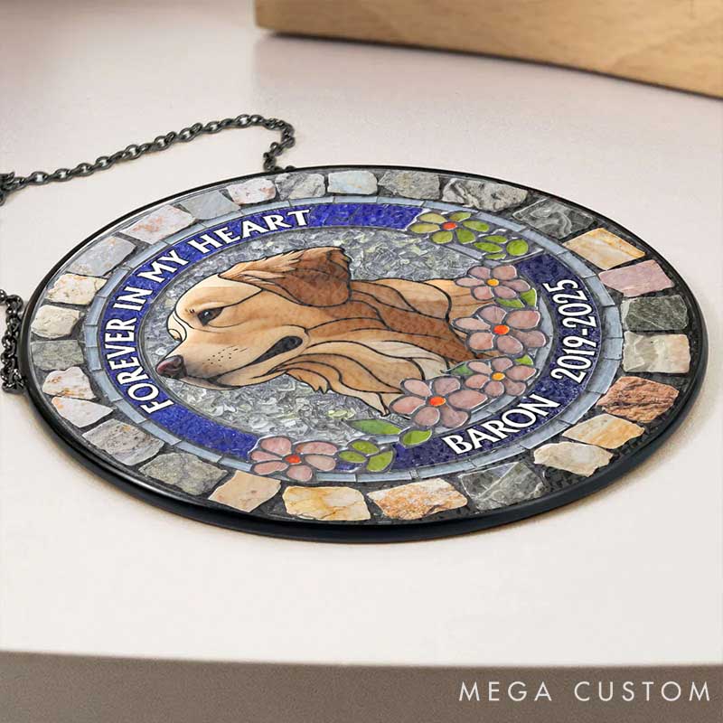 Personalized Dog Lover Forever in My Heart Sun Catcher