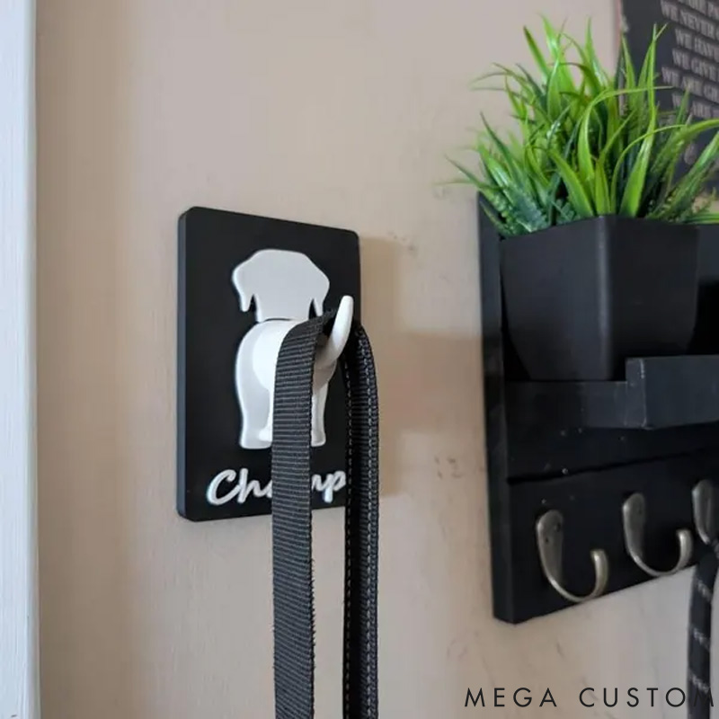 Personalized Dog Lover Funny Dog Butt Wall Hook Pet Leash and Collar Hanger Dog Leash Holder