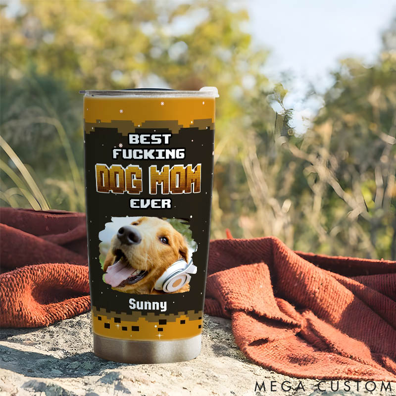 Personalized Dog Lover Game Time with Mom Photo 20oz Tumbler