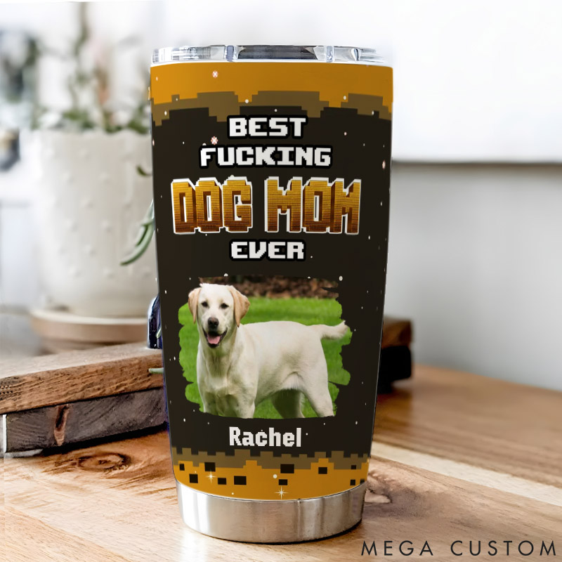 Personalized Dog Lover Game Time with Mom Photo 20oz Tumbler