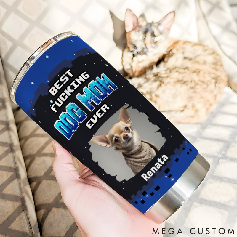 Personalized Dog Lover Game Time with Mom Photo 20oz Tumbler