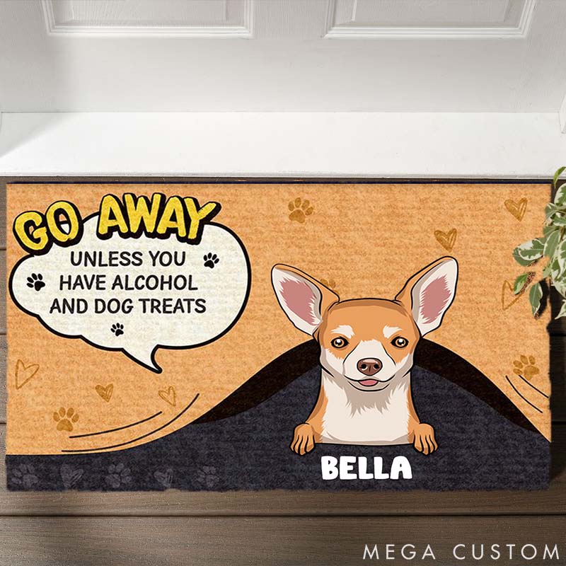 Personalized Dog Lover Go Away Unless You Doormat