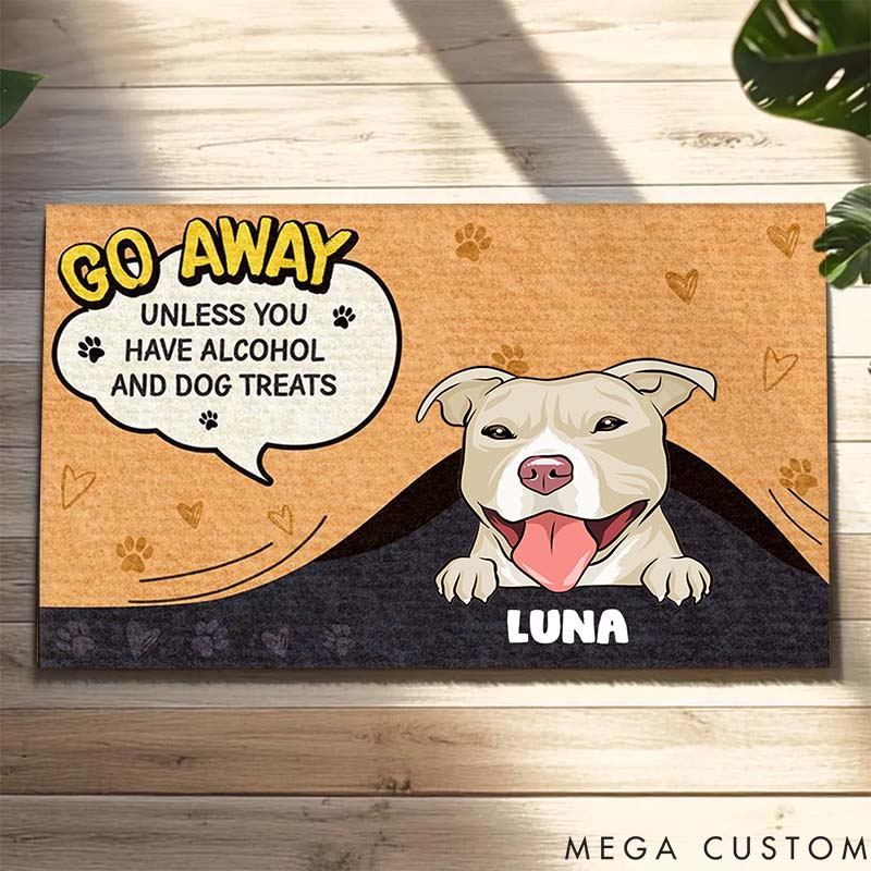 Personalized Dog Lover Go Away Unless You Doormat