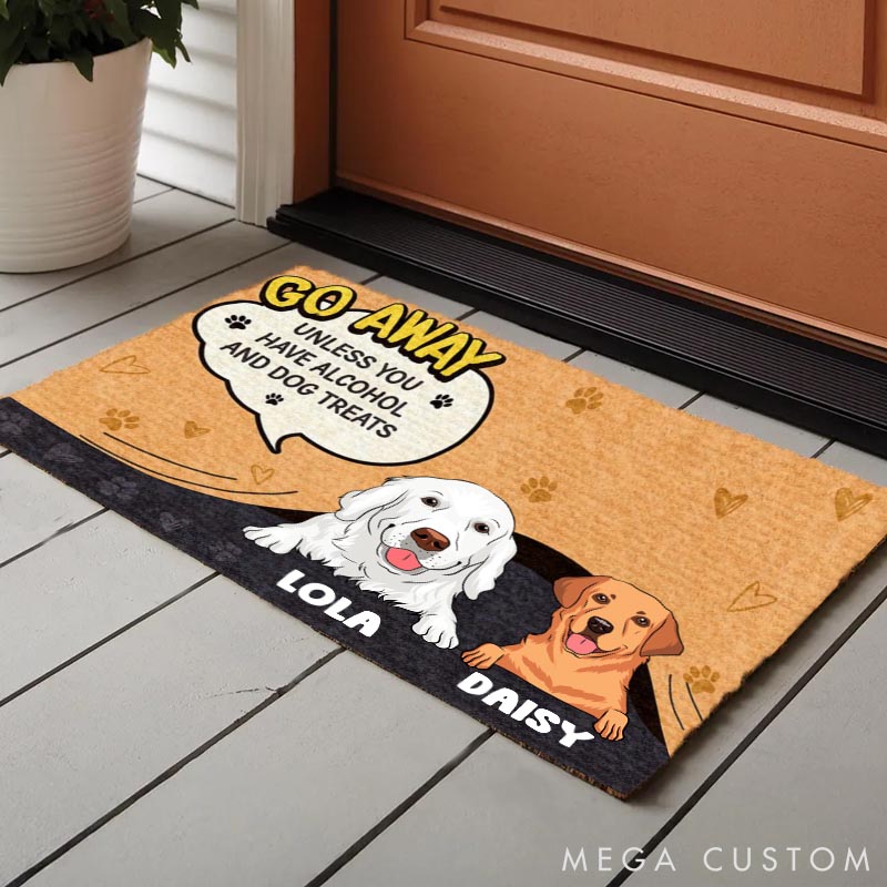 Personalized Dog Lover Go Away Unless You Doormat