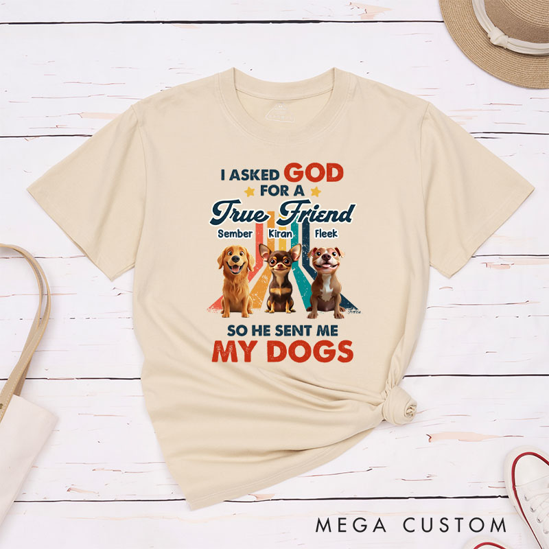 Personalized Dog Lover God Sent Me a Best Friend T-Shirt